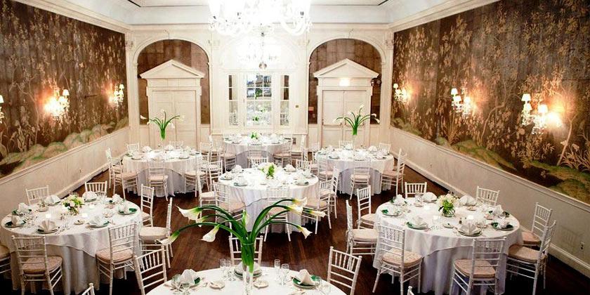 Elegant banquet hall in City Tavern, ideal for weddings and corporate events.