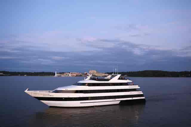 Sleek yacht venue on calm waters, perfect for upscale events in Washington DC.