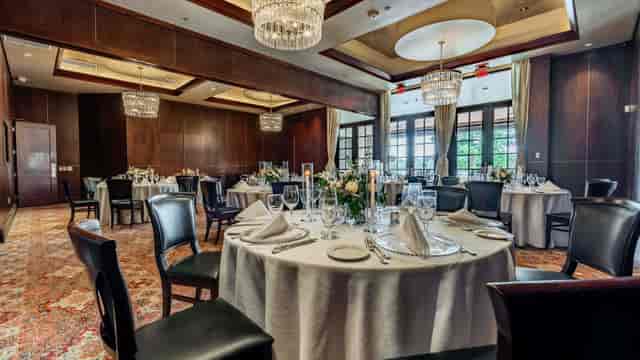 Elegant private dining room at All Set Restaurant, perfect for corporate events and celebrations.