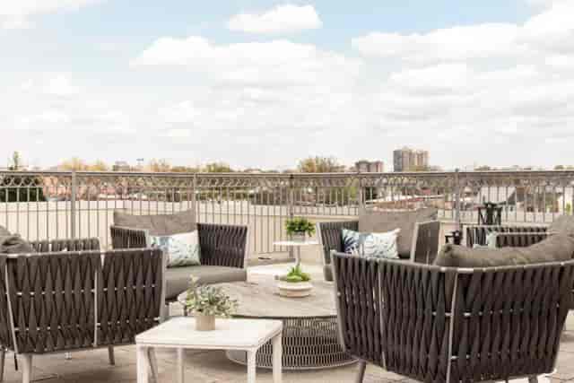Diplomat Suite rooftop lounge at Archer Hotel Alexandria, ideal for networking events.