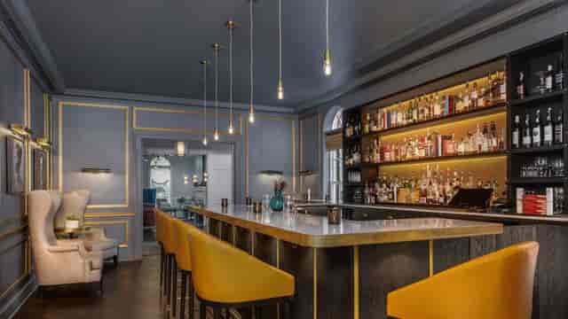 Elegant bar area in Morrison House, ideal for networking events and cocktail receptions.