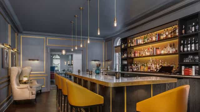 Elegant bar area in Morrison House, ideal for networking events and cocktail receptions.