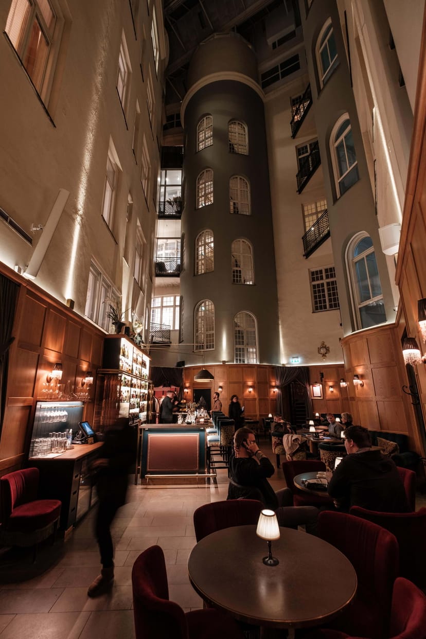 Stylish Hotel Kung Carl venue with high ceilings for upscale events in Stureplan.