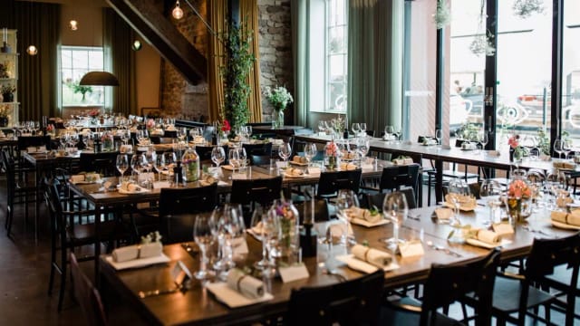 Elegant dining space at Spritmuseum, perfect for formal events and celebrations.