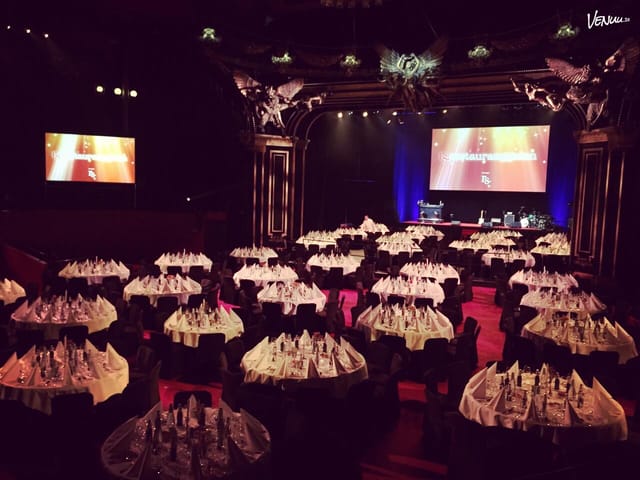 Elegant banquet hall in Cirkus arena, perfect for events and performances.