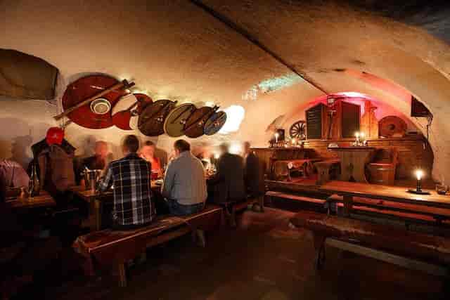 Cozy bar at Sjätte Tunnan Medieval Restaurant, ideal for themed events and gatherings.