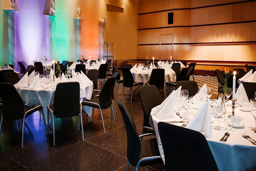 Elegant banquet setup in Scandic Foresta meeting room for upscale events.
