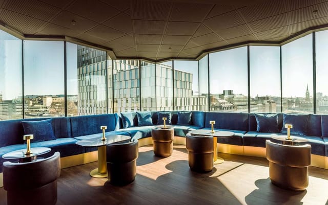 Modern meeting space with panoramic windows at Radisson Blu Royal Viking Hotel, Stockholm.
