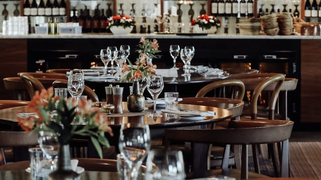 Elegant dining space at Stallmästaregården for corporate events and wine tastings.