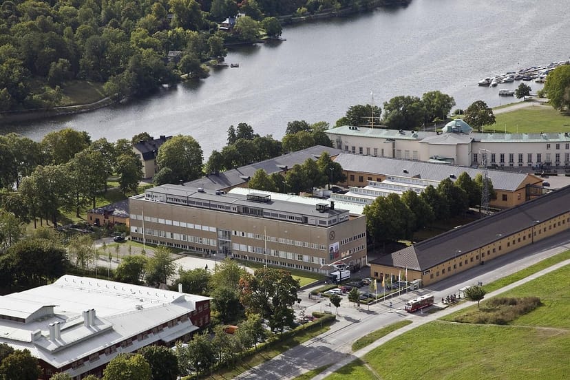 Library at Tekniska Museet, waterfront venue for meetings and events, ideal for gatherings.