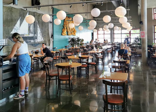 Main Hall in Vasamuseets Restaurang, modern venue for casual meetings and events.