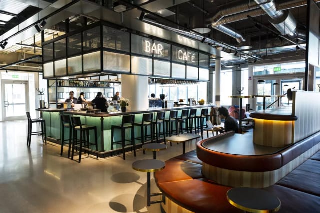 Modern bar and café in Proviant Albano, ideal for networking events and casual meetings.