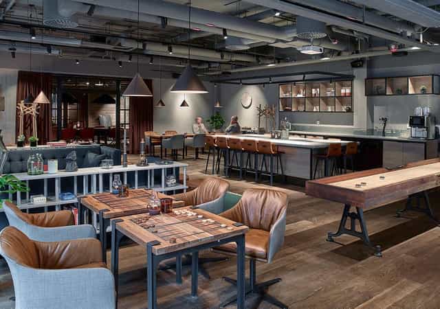 Modern event space in Scandic Hotels, ideal for meetings and social gatherings.