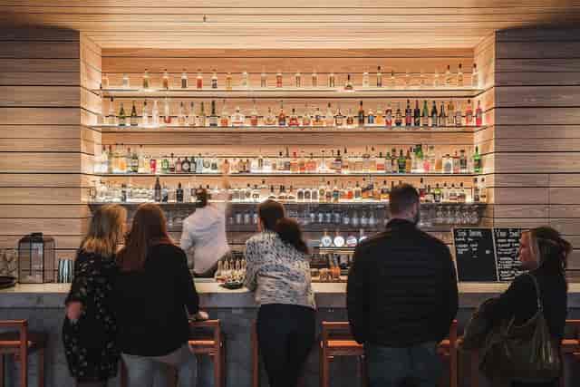 Stylish bar at Nordic Light Hotel, perfect for networking events and social gatherings.