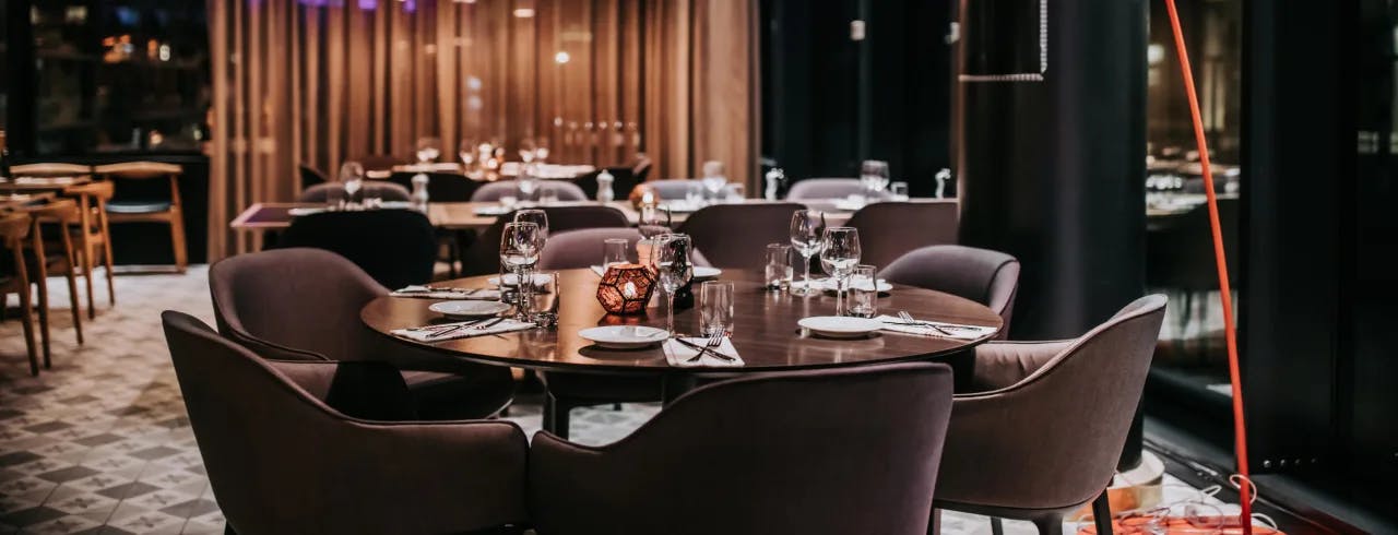Elegant dining setup at The Social Bar & Bistro for upscale events and corporate dinners.