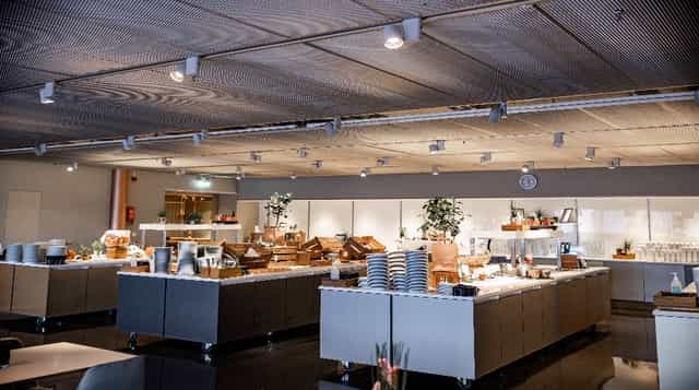 Buffet setup at Arena Restaurant, Quality Hotel Globe, ideal for event catering.