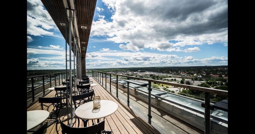 Rooftop terrace at Scandic Talk, perfect for outdoor events and networking.