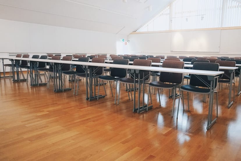 Classroom-style meeting space at Mysingeholm, Grand Hotel Saltsjöbaden for seminars.