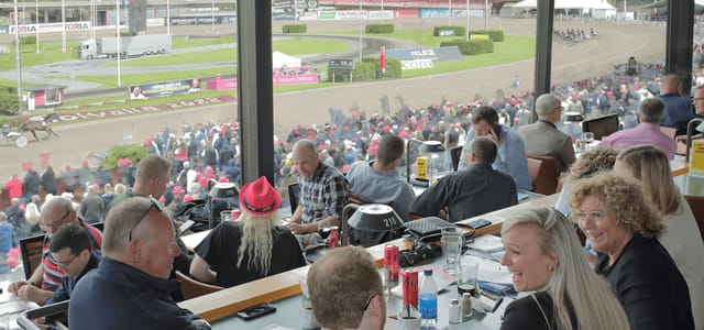 Vibrant Ströget event space at Solvalla racetrack for corporate gatherings and networking.