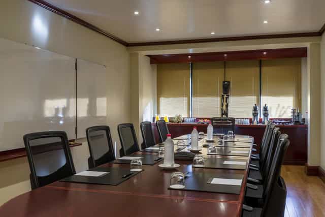 Meeting room at InterContinental Hotel, set for corporate events and workshops.