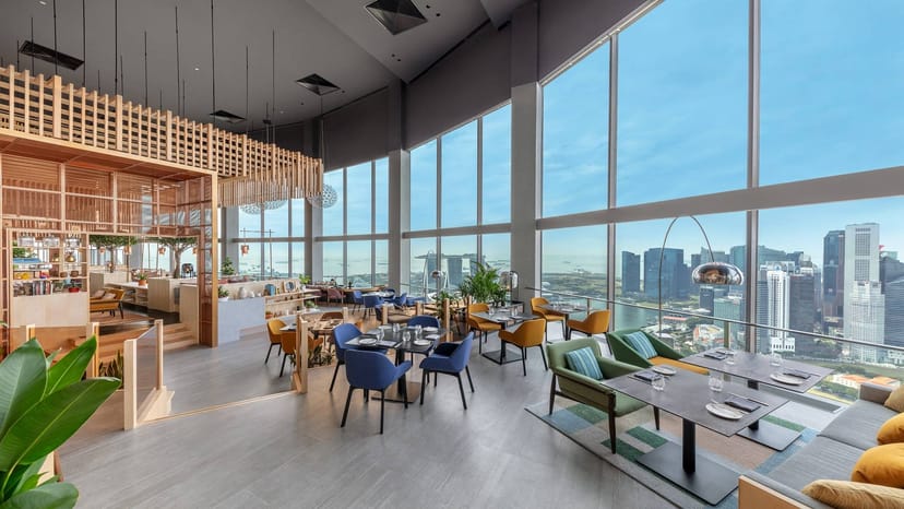 Modern restaurant in Swissotel with city views, ideal for corporate meetings and events.