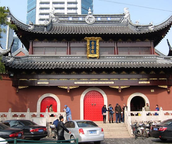 Traditional Chinese Pavilion with red doors, perfect for unique cultural events.