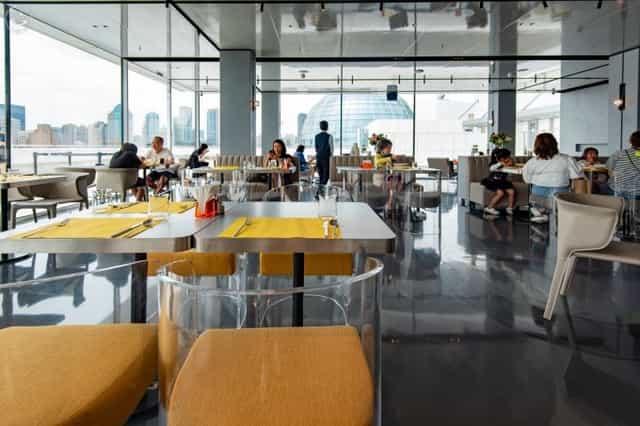 ARTsMALL Café in Shanghai: modern dining space with natural light for corporate events.