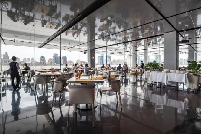 ARTsMALL Café in Shanghai: modern venue with panoramic views for corporate events and gatherings.
