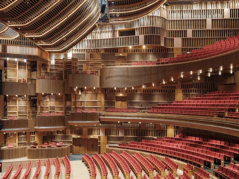VIP Reception Hall in Shanghai Children's Art Theatre with tiered seating for events.