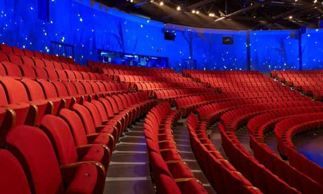 VIP Reception Hall in Shanghai Children's Art Theatre with red seating for elegant events.