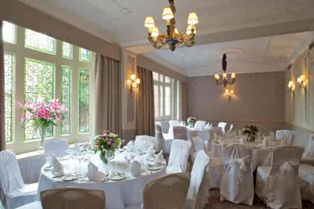 Elegant banquet room at Salon Lillie, perfect for weddings and corporate events.