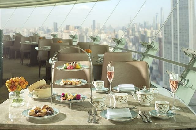 Elegant table setting for afternoon tea in Radisson Blu Shanghai, ideal for corporate events.