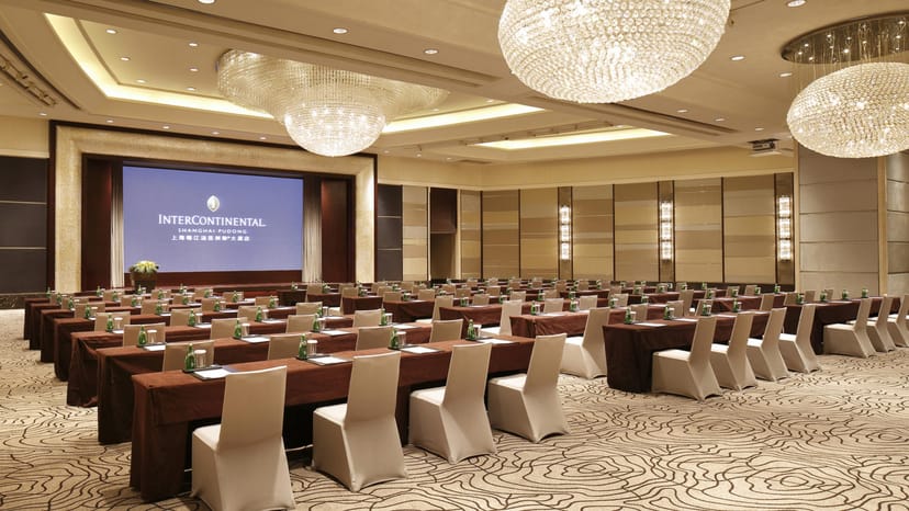 Grand Ballroom at InterContinental Shanghai Jing'An, elegant conference room for corporate events.