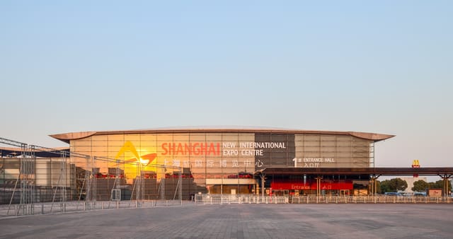 Shanghai Expo Center, modern architecture, ideal for trade shows and conferences.