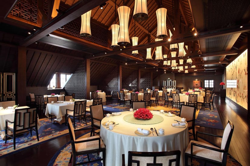 Elegant event space at Waldorf Astoria Shanghai, perfect for banquets and corporate gatherings.