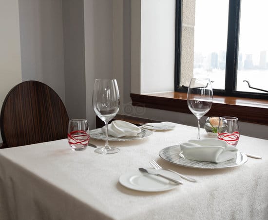 Elegant dining table in The Cathay Room, perfect for corporate dinners and events.