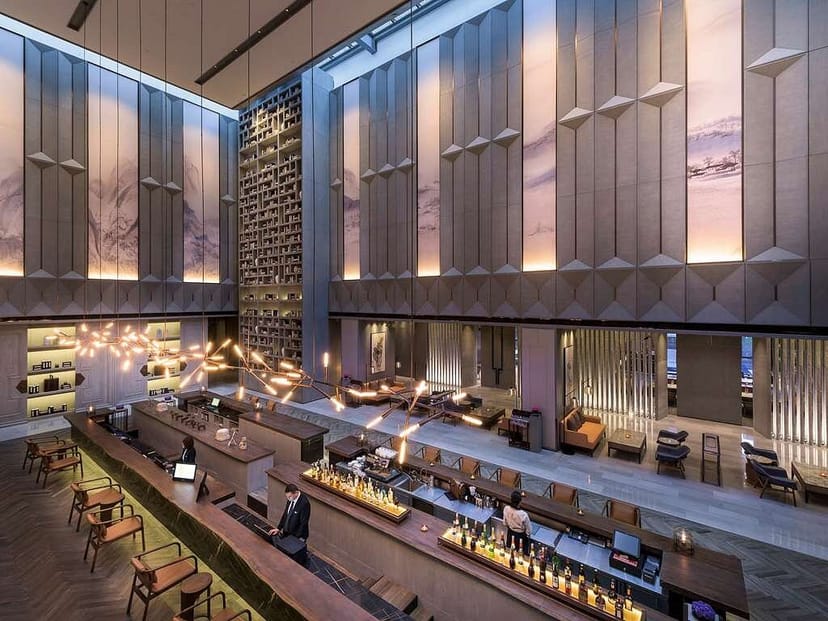 Swiss Executive Club lobby at Swissotel Grand Shanghai, modern design for upscale events.