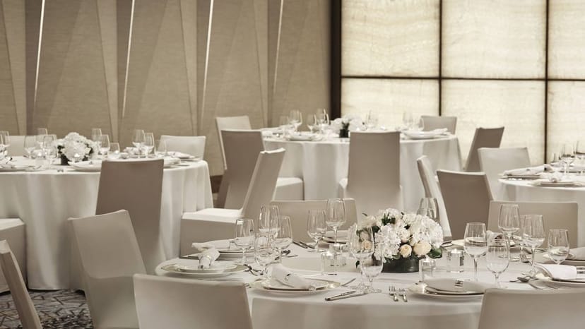Elegant Grand Ballroom at Shanghai Marriott, perfect for weddings and corporate events.