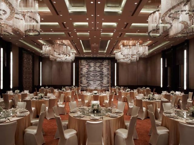 Grand Ballroom at Shanghai Marriott, elegant banquet hall for weddings and corporate events.