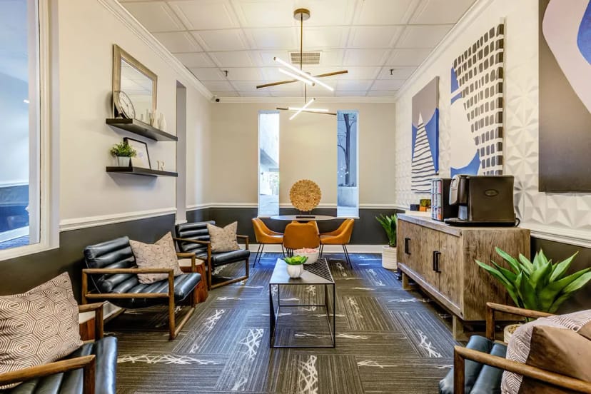 Stylish TV Lounge at Indigo Riverview, perfect for networking events and workshops.