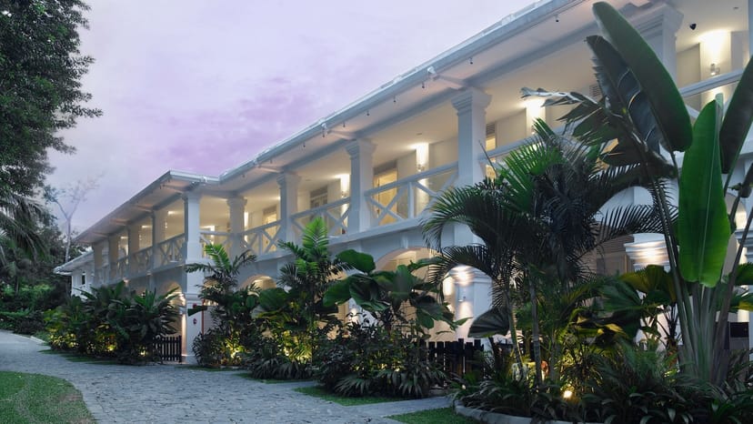 Courtyard Suites at Amara Sanctuary Resort, ideal for outdoor events, surrounded by greenery.