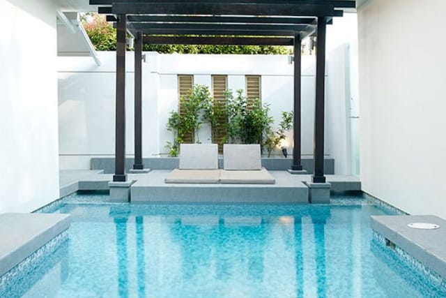 Private courtyard poolside at Amara Sanctuary Resort, perfect for events and gatherings.