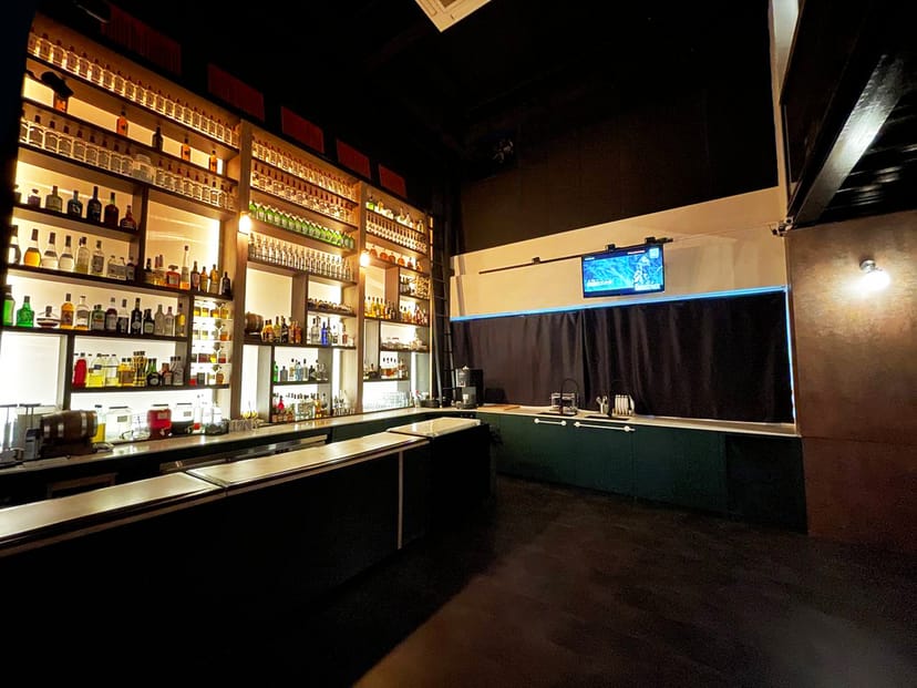 Sleek modern bar at The Velvet Affair, perfect for networking and events in Singapore.