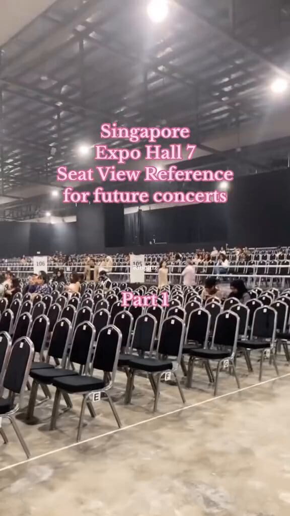 Empty concert venue at Arena @ EXPO, Singapore, showcasing organized seating for events.