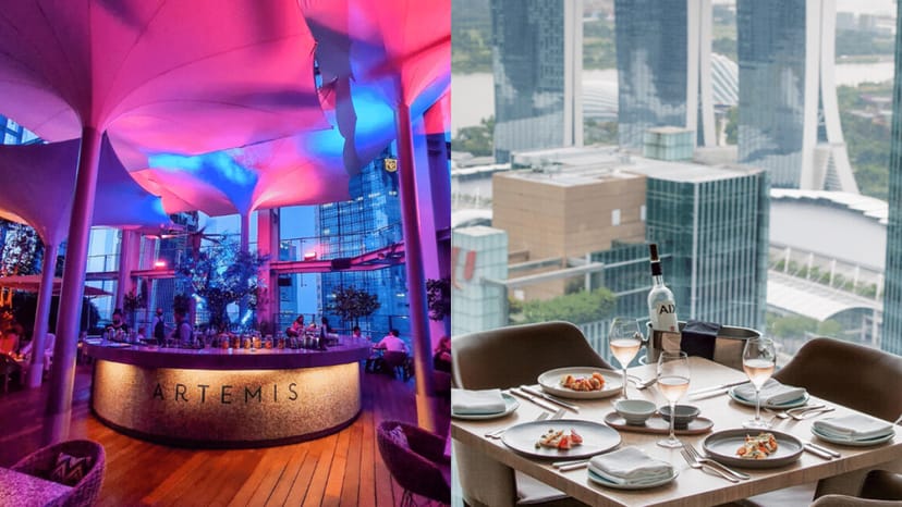 CBD Set Lunch at Artemis Grill: modern decor, city view, ideal for corporate events.