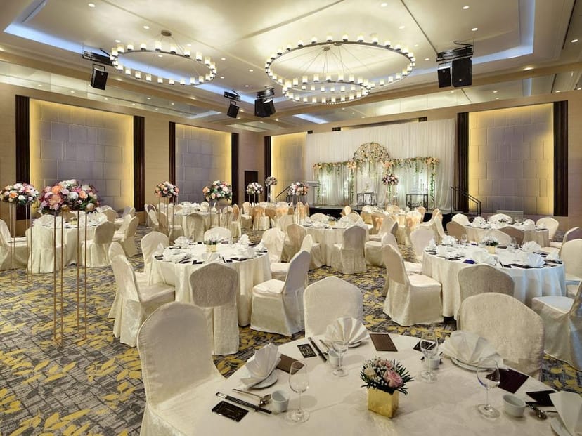 Esplanade Room at Carlton Hotel Singapore, elegant banquet hall for weddings and corporate events.