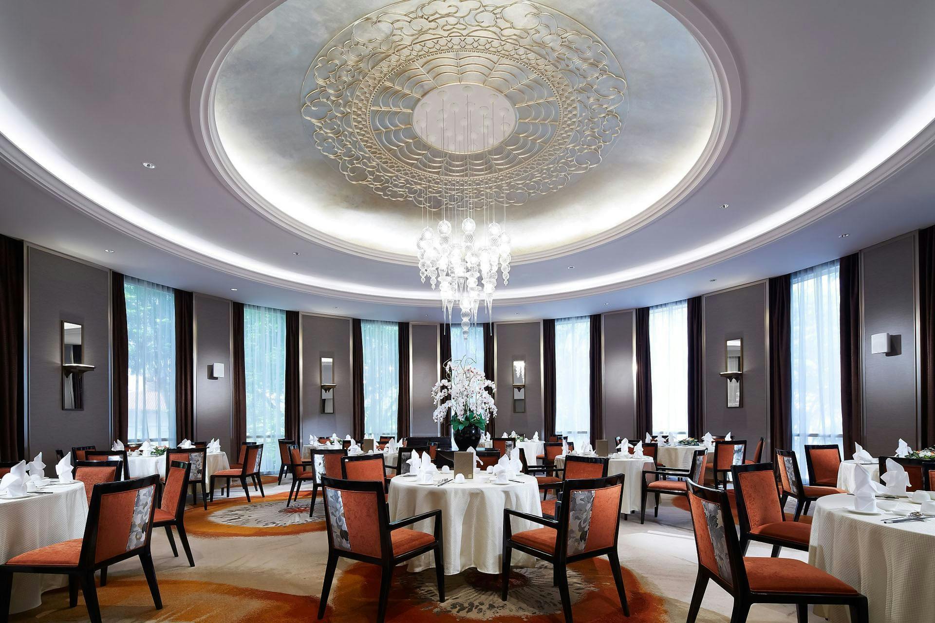 Connaught Function Room at Carlton Hotel Singapore, elegant dining space for upscale events.