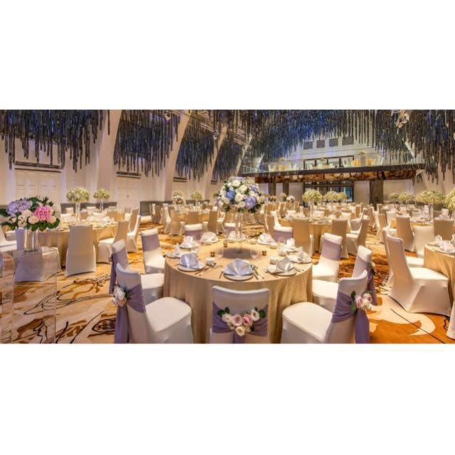Elegant Grand Ballroom at Singapore Marriott, perfect for weddings and corporate events.