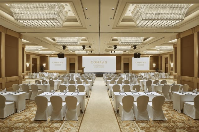 Conference room at Conrad Centennial Singapore, elegant decor for corporate events.