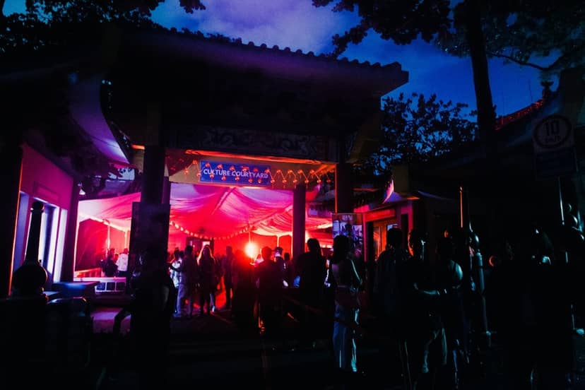 Colorful Culture Courtyard at Haw Par Villa, perfect for outdoor networking events.